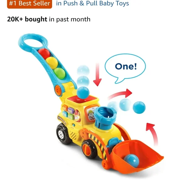 VTech Pop-a-Balls Push and Pop Bulldozer – Yellow - Picture 3 of 7